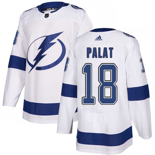Adidas Tampa Bay Lightning Men #18 Ondrej Palat White Road Authentic Stitched NHL Jersey